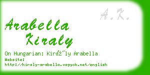 arabella kiraly business card